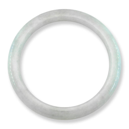Green Jadeite Jade Half Round Bangle 63.9MM | UPC #201309