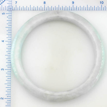 Green Jadeite Jade Half Round Bangle 63.9MM | UPC #201309