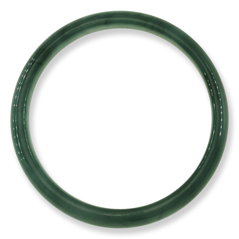 Guatemalan Translucent Blue-Green Jadeite Jade Half Round Bangle Size 60.8MM | UPC # 299078