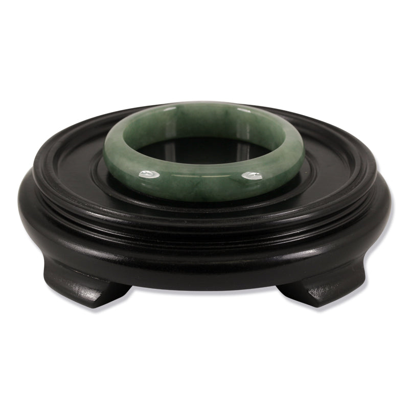 Oval-Shaped Green Jadeite Jade Half-Round Bangle | Size 54.2 X 47.3MM ID | UPC #377134