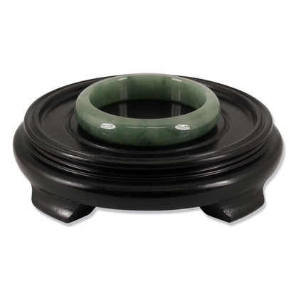Oval-Shaped Green Jadeite Jade Half-Round Bangle | Size 54.2 X 47.3MM ID | UPC #377134