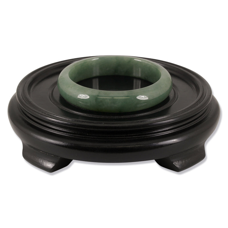Oval-Shaped Green Jadeite Jade Half-Round Bangle | Size 54.2 X 47.3MM ID | UPC #377134