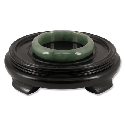 Oval-Shaped Green Jadeite Jade Half-Round Bangle | Size 54.2 X 47.3MM ID | UPC #377134