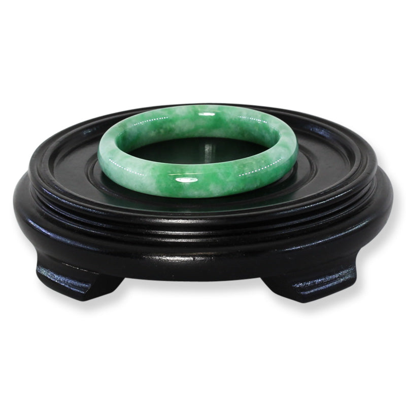 Green Jadeite Jade Half Round Bangle 55.8MM | UPC #327214