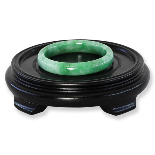 Green Jadeite Jade Half Round Bangle 55.8MM | UPC #327214