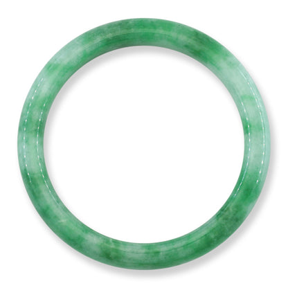 Green Jadeite Jade Half Round Bangle 55.8MM | UPC #327214