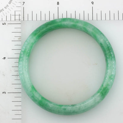 Green Jadeite Jade Half Round Bangle 55.8MM | UPC #327214