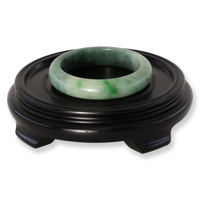 Green Jadeite Jade Half Round Bangle 57.4MM | UPC #377127