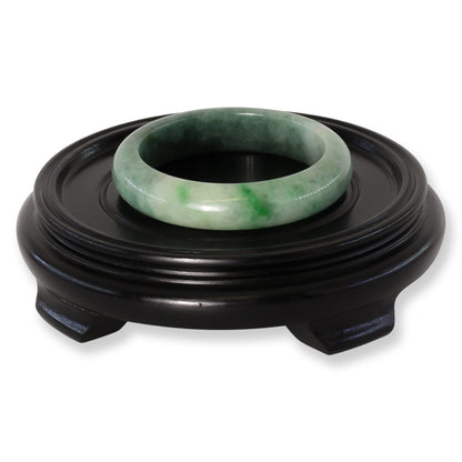 Green Jadeite Jade Half Round Bangle 57.4MM | UPC #377127