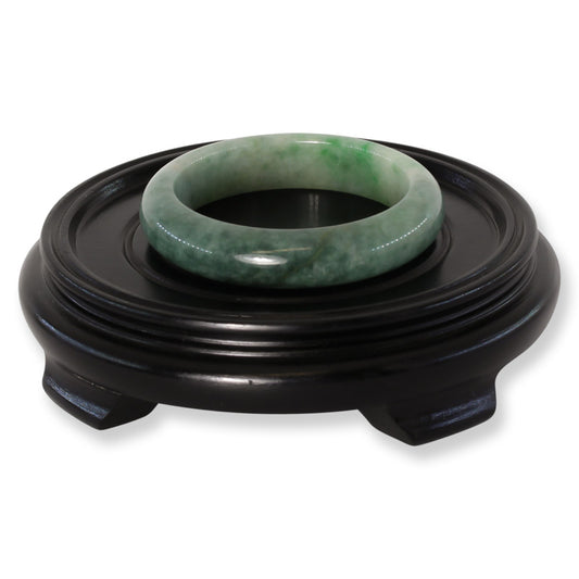 Green Jadeite Jade Half Round Bangle 57.4MM | UPC #377127