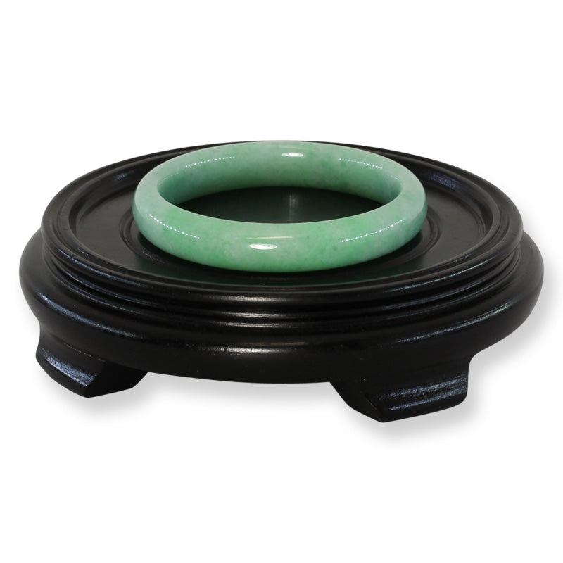 Green Jadeite Jade Half Round Bangle 59.8MM | UPC #404854