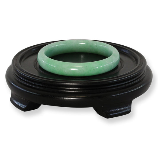 Green Jadeite Jade Half Round Bangle 59.8MM | UPC #404854