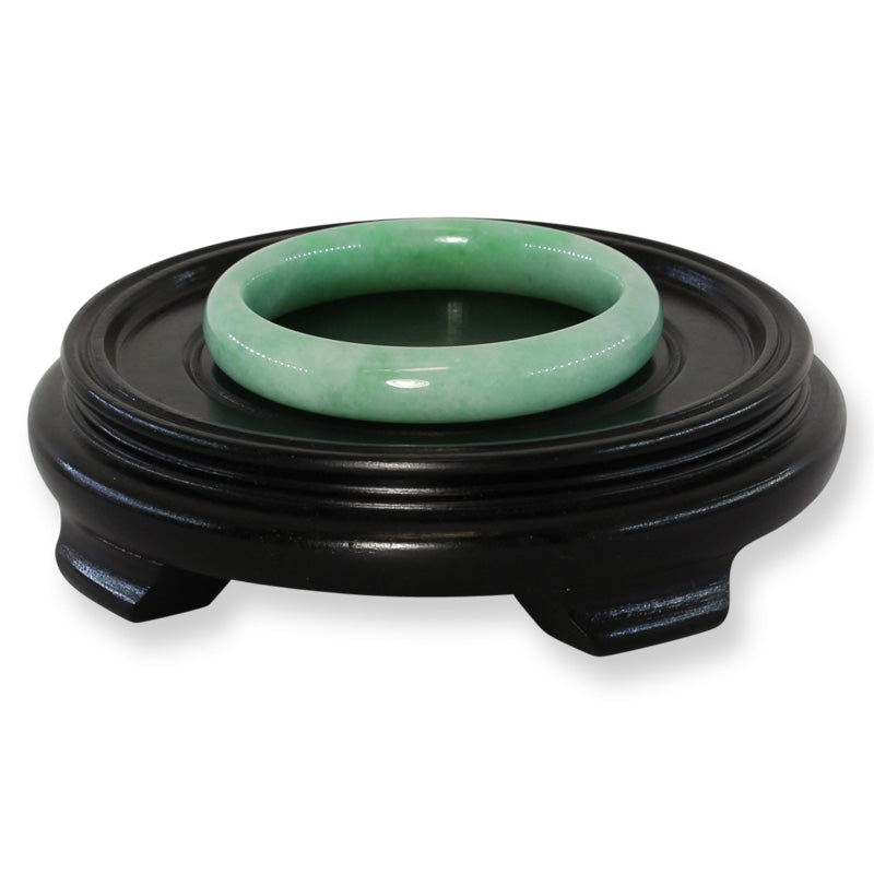 Green Jadeite Jade Half Round Bangle 59.8MM | UPC #404854