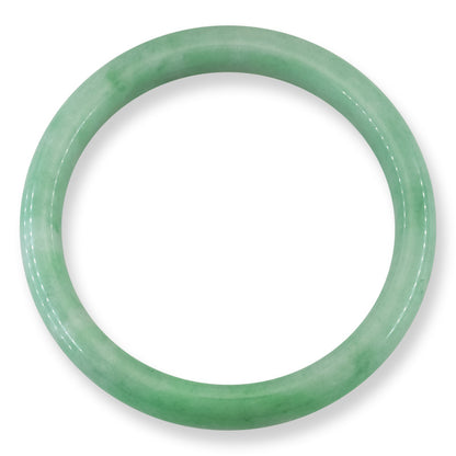 Green Jadeite Jade Half Round Bangle 59.8MM | UPC #404854