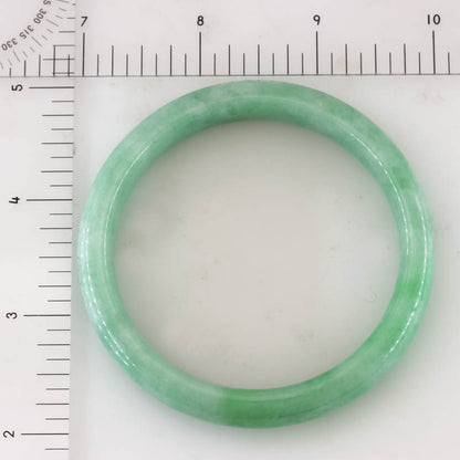Green Jadeite Jade Half Round Bangle 59.8MM | UPC #404854