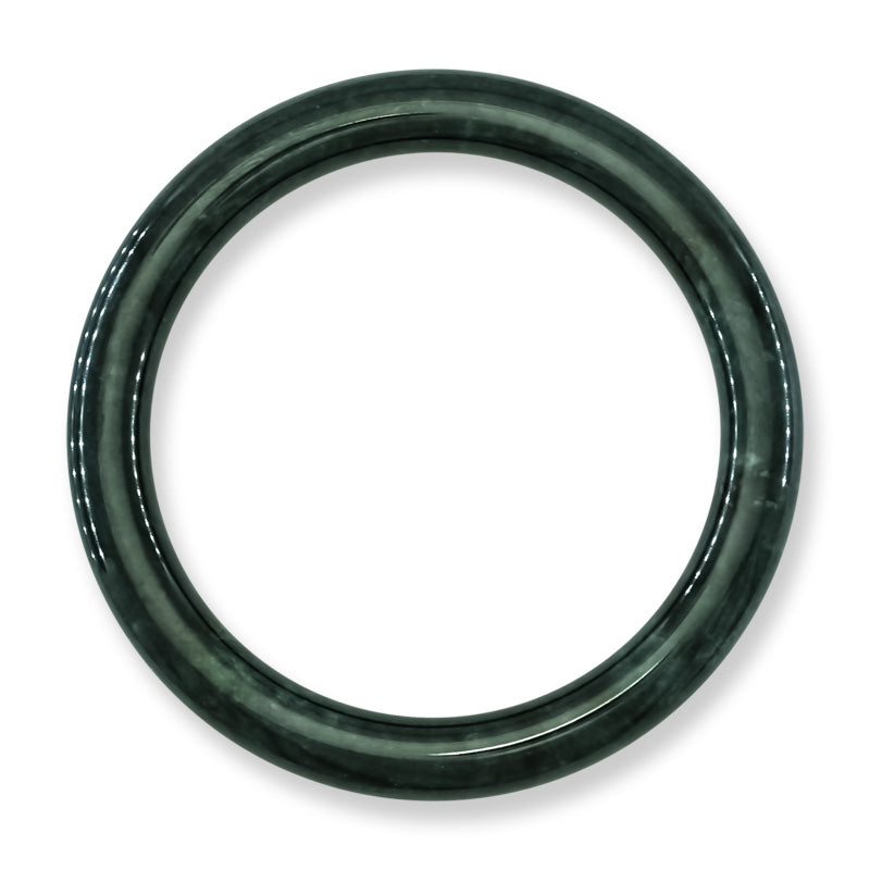 Guatemalan Dark Green Jadeite Jade Cylindrical Bangle 57.4MM | UPC # 398443