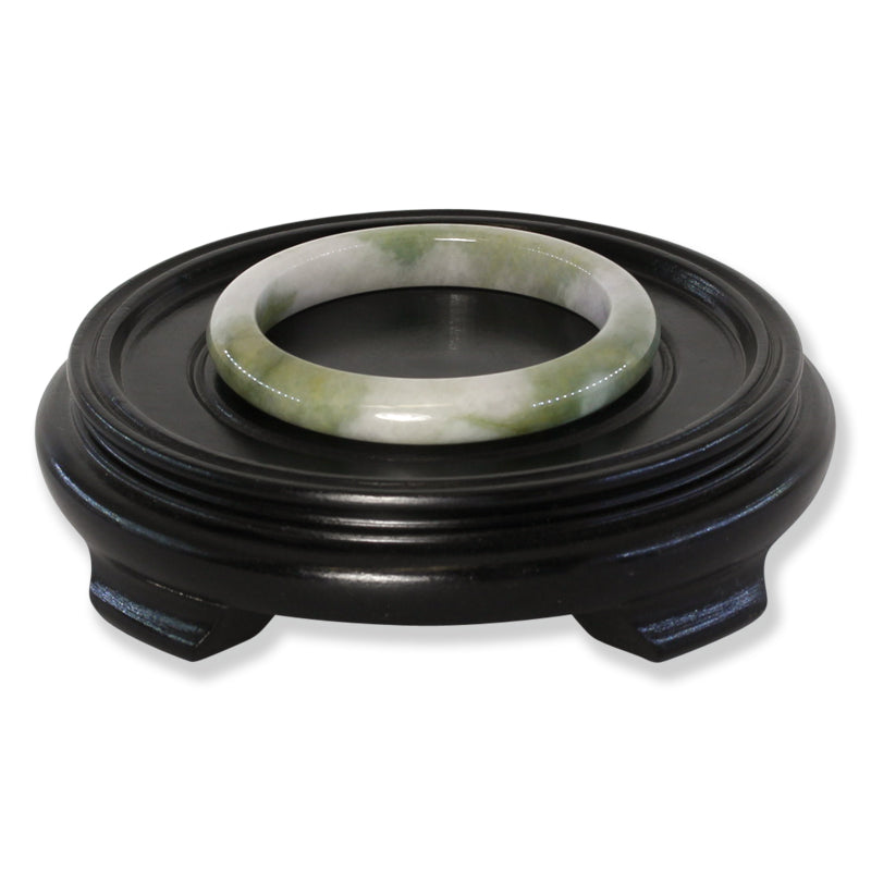 Green Jadeite Jade Half Round Bangle 58.7MM | UPC #030022