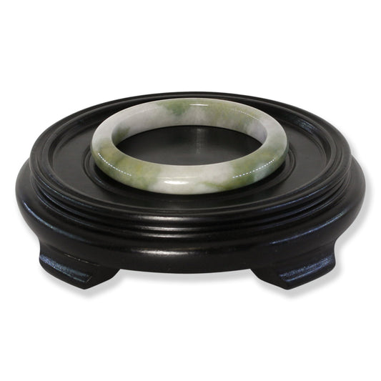 Green Jadeite Jade Half Round Bangle 58.7MM | UPC #030022