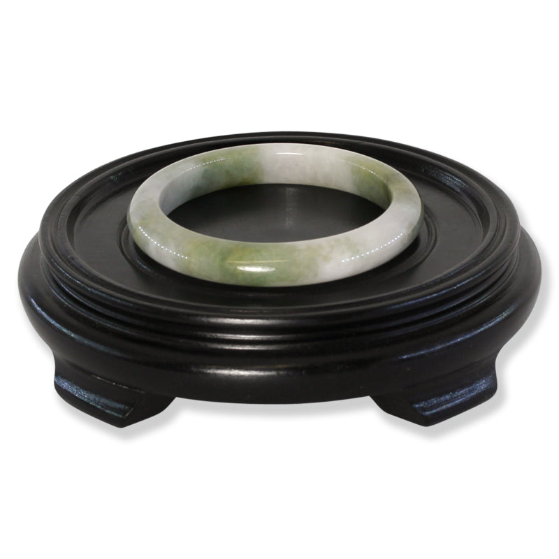 Green Jadeite Jade Half Round Bangle 58.7MM | UPC #030022