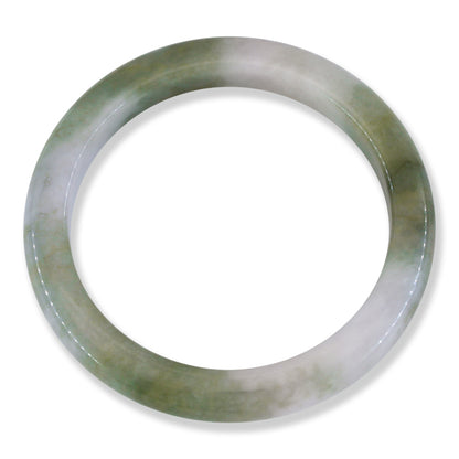 Green Jadeite Jade Half Round Bangle 58.7MM | UPC #030022