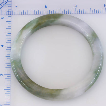 Green Jadeite Jade Half Round Bangle 58.7MM | UPC #030022