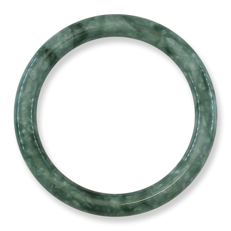 Guatemalan Green Jadeite Jade Cylindrical Bangle 59.5MM | UPC #030046