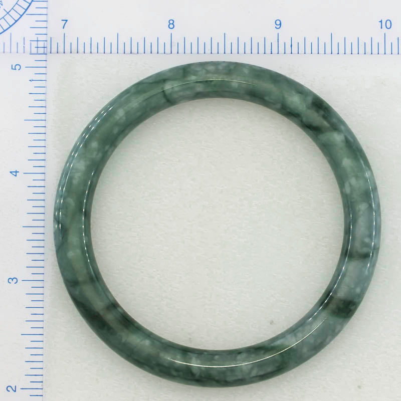 Guatemalan Green Jadeite Jade Cylindrical Bangle 59.5MM | UPC #030046