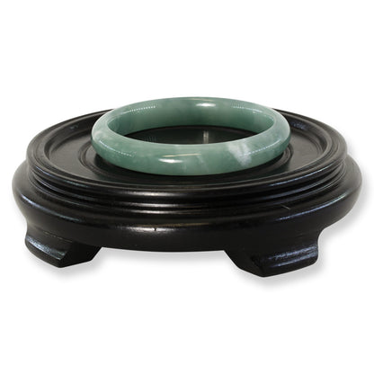 Guatemalan Blue-Green Jadeite Jade Half Round Bangle 61.5MM | UPC #267206