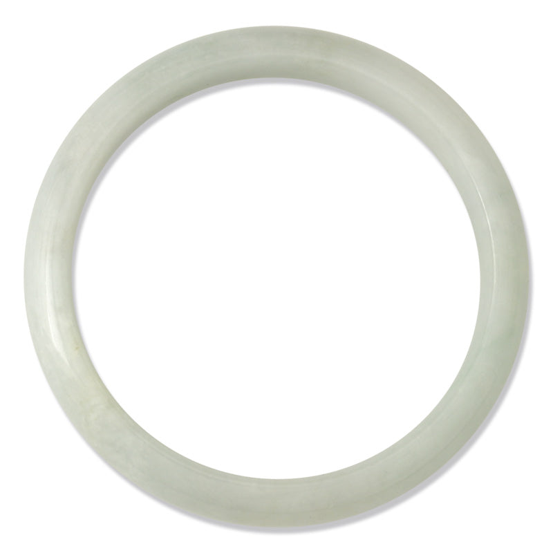 Green Half Round Jadeite Jade Bangle 58.7mm| UPC #306998