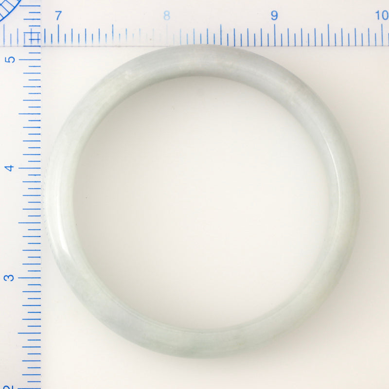 Green Half Round Jadeite Jade Bangle 58.7mm| UPC #306998