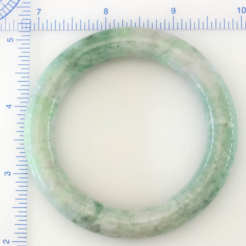 Green Jadeite Jade Cylindrical Bangle 56.4MM | UPC #406957