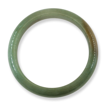 Green and Red Jadeite Jade Half Round Bangle 58.3MM | UPC #397408