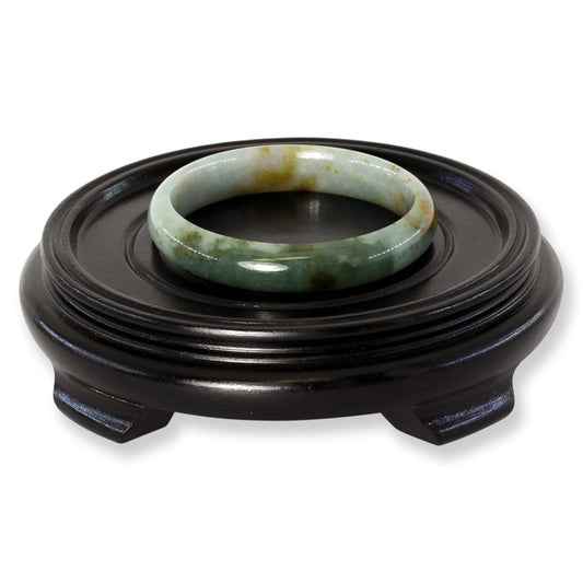 Green and Red Jadeite Jade Half Round Bangle 57.7MM | UPC #397408