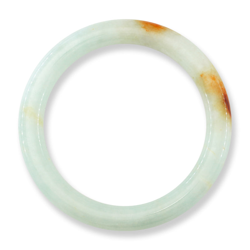 Large Green and Red Jadeite Jade Cylindrical Bangle 63.4MM | UPC #398900