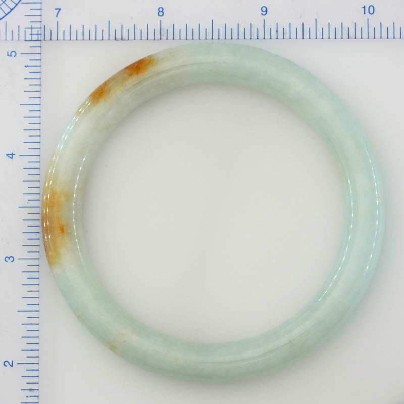 Large Green and Red Jadeite Jade Cylindrical Bangle 63.4MM | UPC #398900