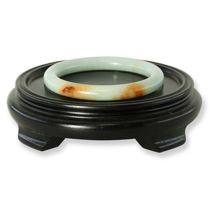 Large Green and Red Jadeite Jade Cylindrical Bangle 63.4MM | UPC #398900