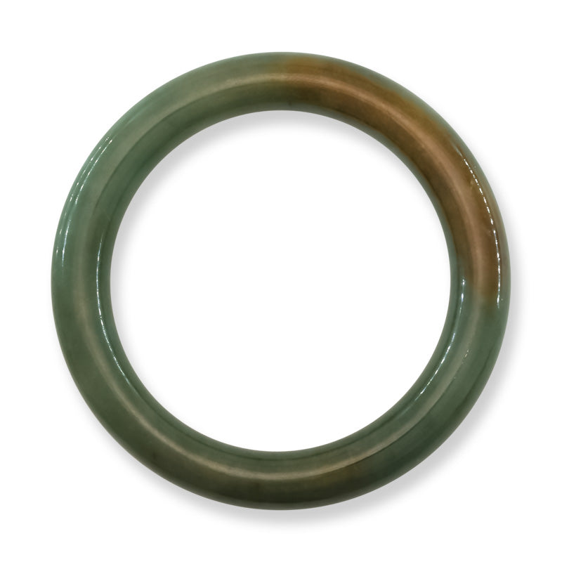 Green and Red Jadeite Jade Cylindrical Bangle 57.7MM | UPC #407183
