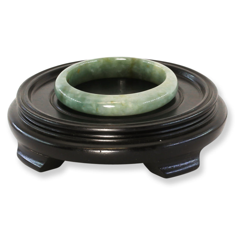 Green and Red Jadeite Jade Half Round Bangle 59.7MM | UPC #400450