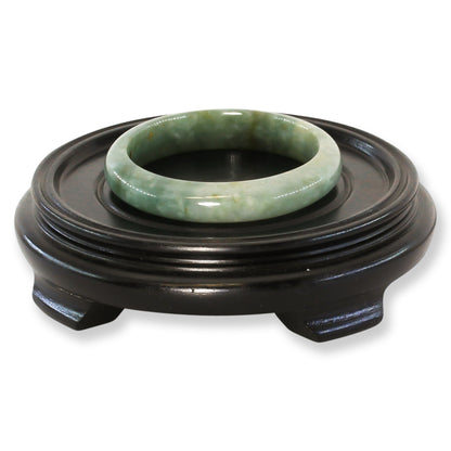 Green and Red Jadeite Jade Half Round Bangle 59.7MM | UPC #400450