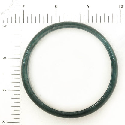 Guatemalan Blue-Green Jadeite Jade Half Round Wide Bangle 63.9MM | UPC #407626
