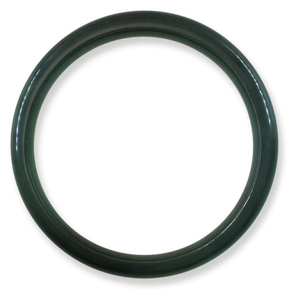 Guatemalan Blue-Green Jadeite Jade Half Round Bangle 62.6MM | UPC #407589