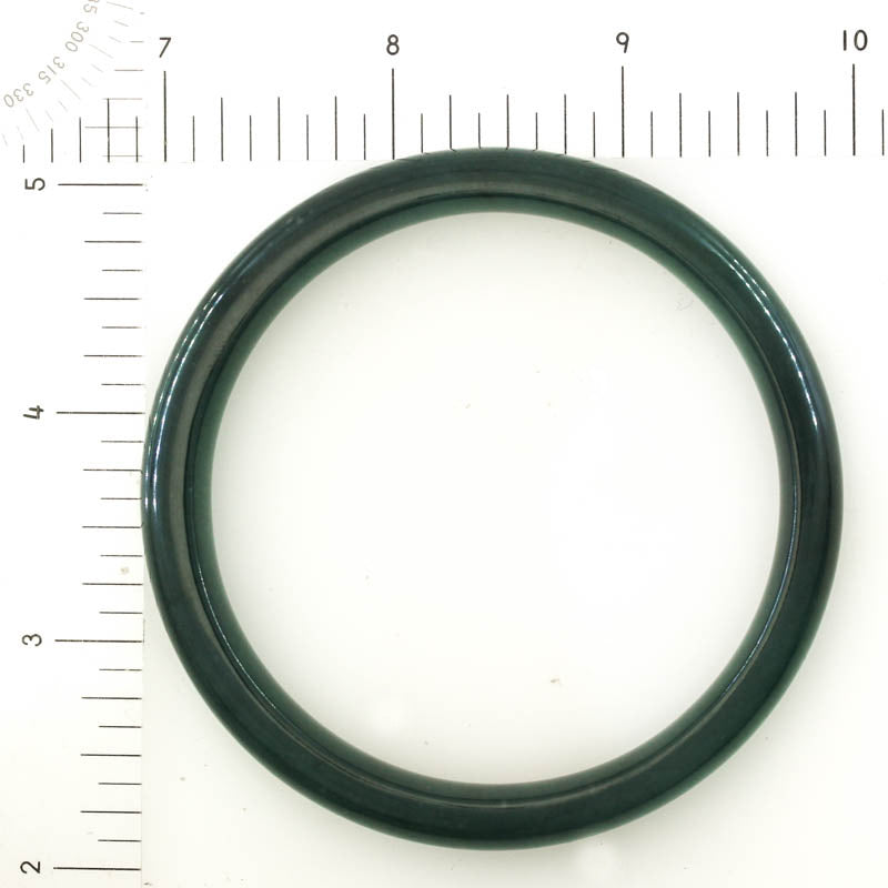 Guatemalan Blue-Green Jadeite Jade Half Round Bangle 62.6MM | UPC #407589