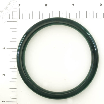 Guatemalan Blue-Green Jadeite Jade Half Round Bangle 62.6MM | UPC #407589