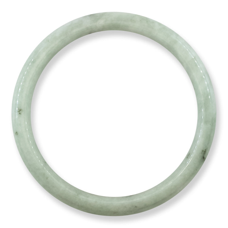 Guatemalan Green Jadeite Jade Half Round Bangle 60+MM | UPC #406001