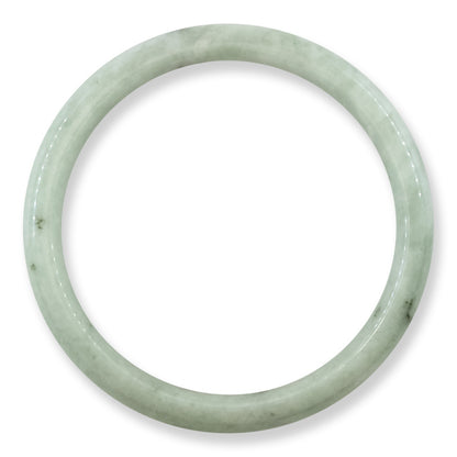 Guatemalan Green Jadeite Jade Half Round Bangle 60+MM | UPC #406001