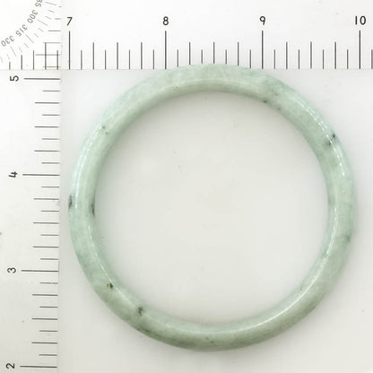 Guatemalan Green Jadeite Jade Half Round Bangle 60+MM | UPC #406001
