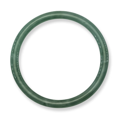 Blue-Green Jadeite Jade Thin Cylindrical Bangle Size 60.5MM | UPC #406971