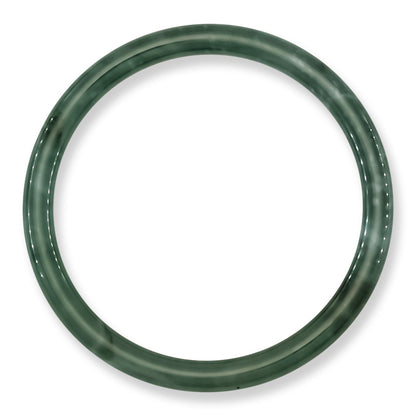 Blue-Green Jadeite Jade Thin Cylindrical Bangle Size 60.3MM | UPC #407008