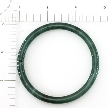 Blue-Green Jadeite Jade Thin Cylindrical Bangle Size 60.3MM | UPC #407008