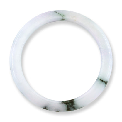 Lavender & Green Jadeite Jade Half Round Bangle 57.9MM | UPC #227637